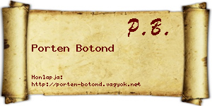 Porten Botond névjegykártya